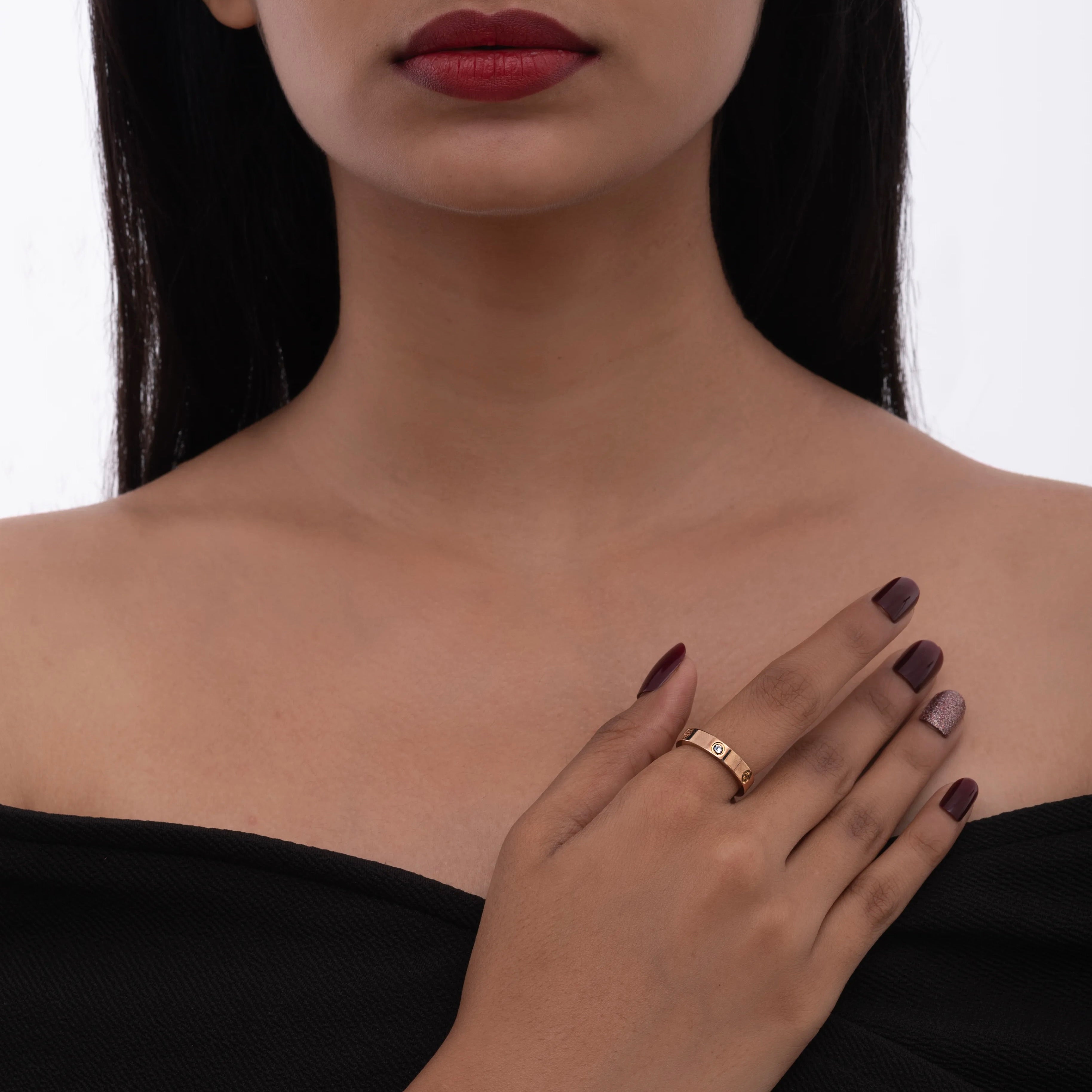 Gold Semi Studded Statement Ring
