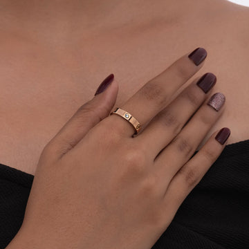 Gold Semi Studded Statement Ring