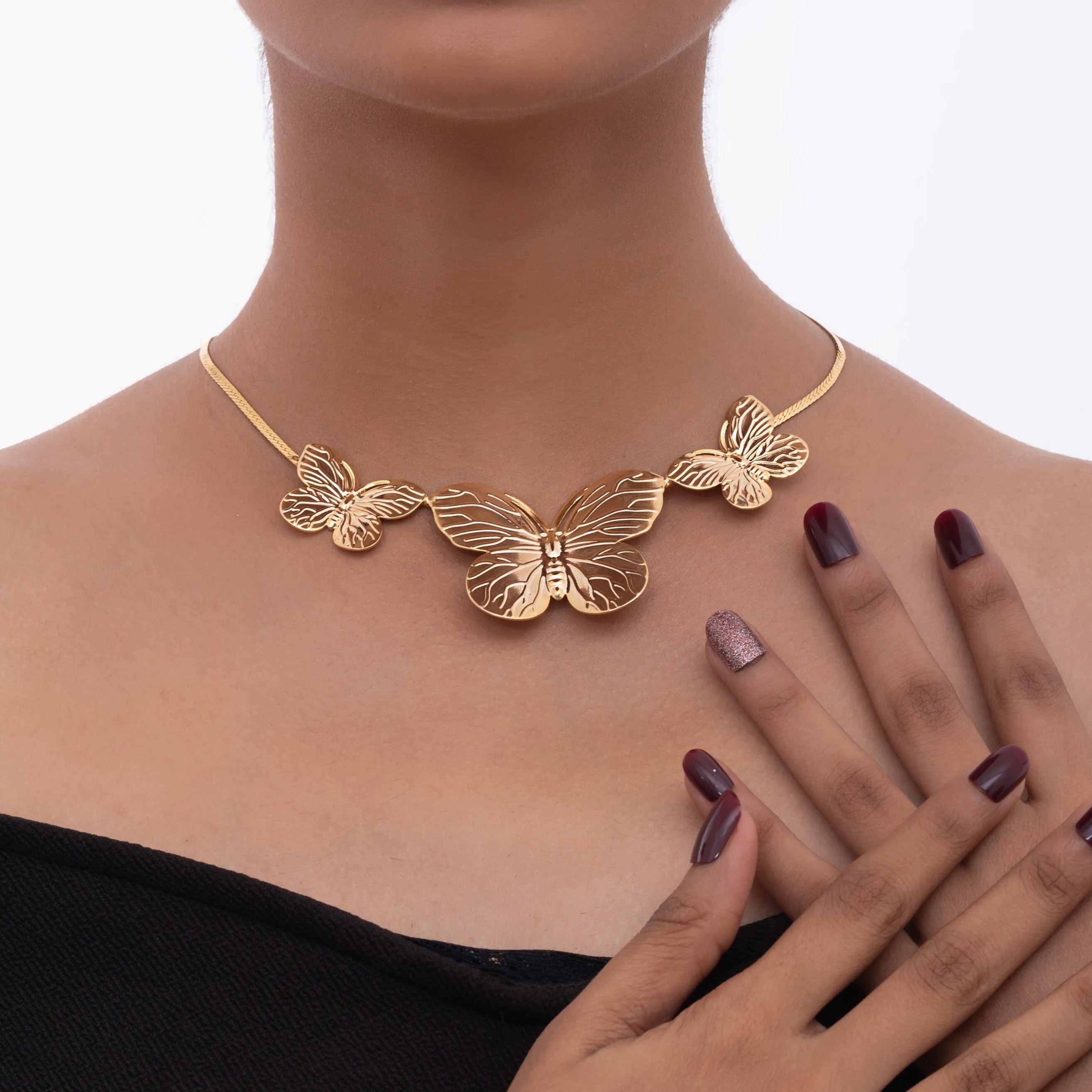 Trio Butterfly Necklace