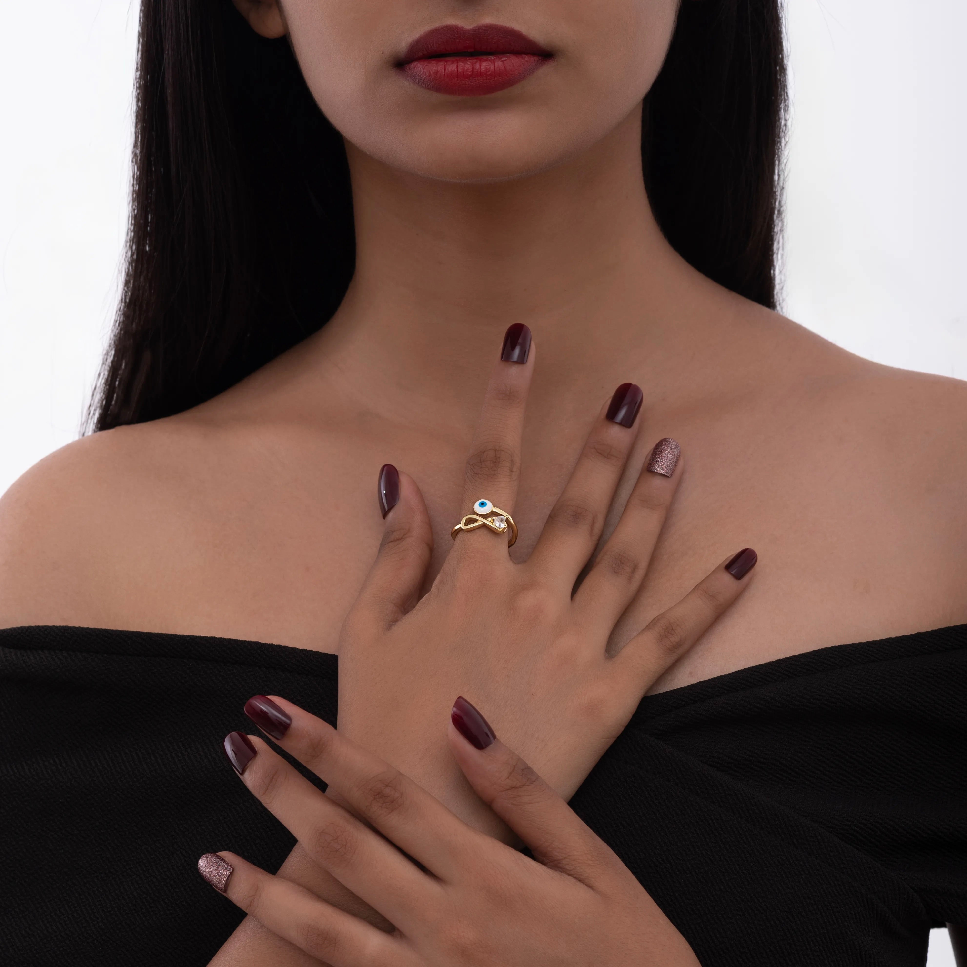 Infinity Evil Eye Ring ( Blue )
