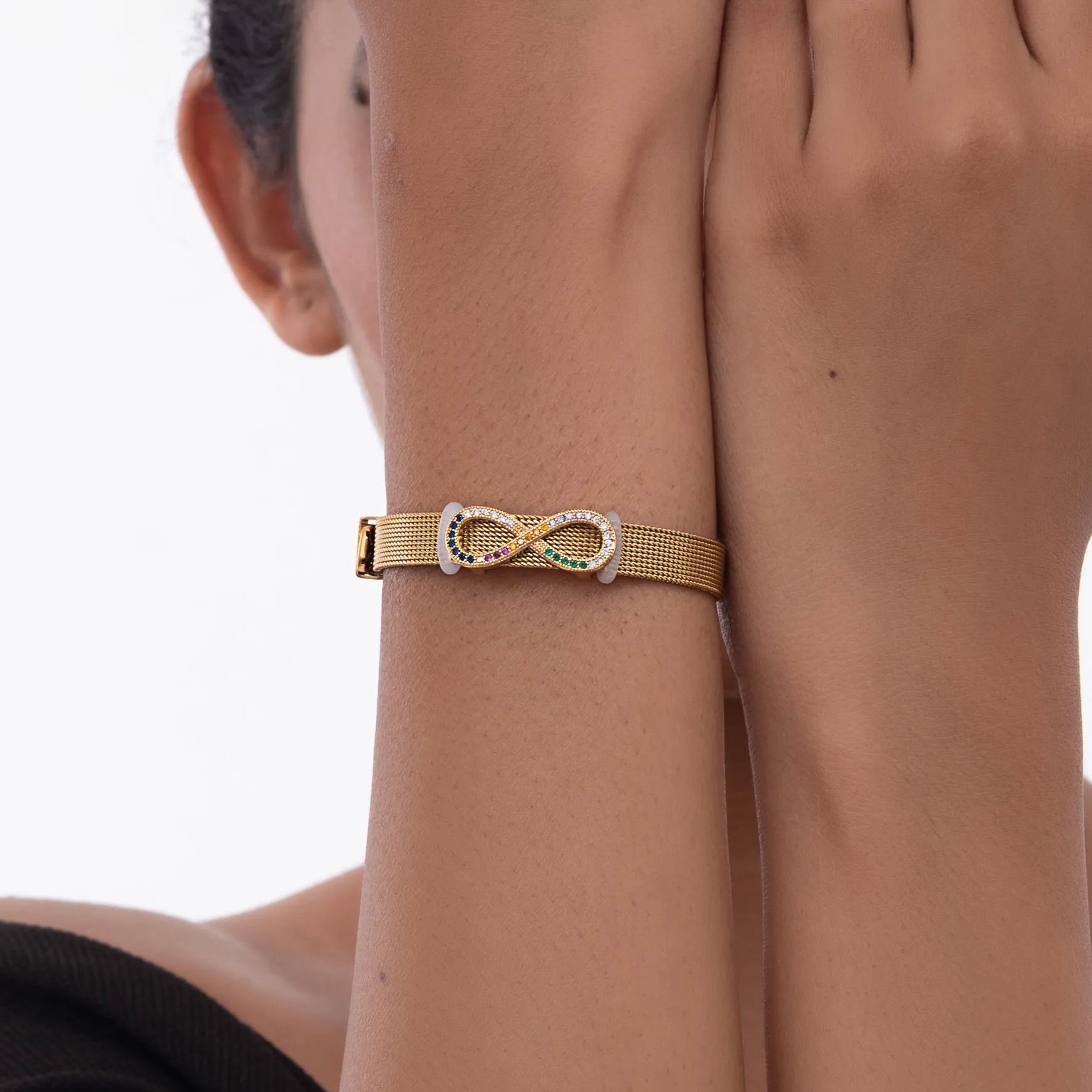 Studded Infinity Watch Belt