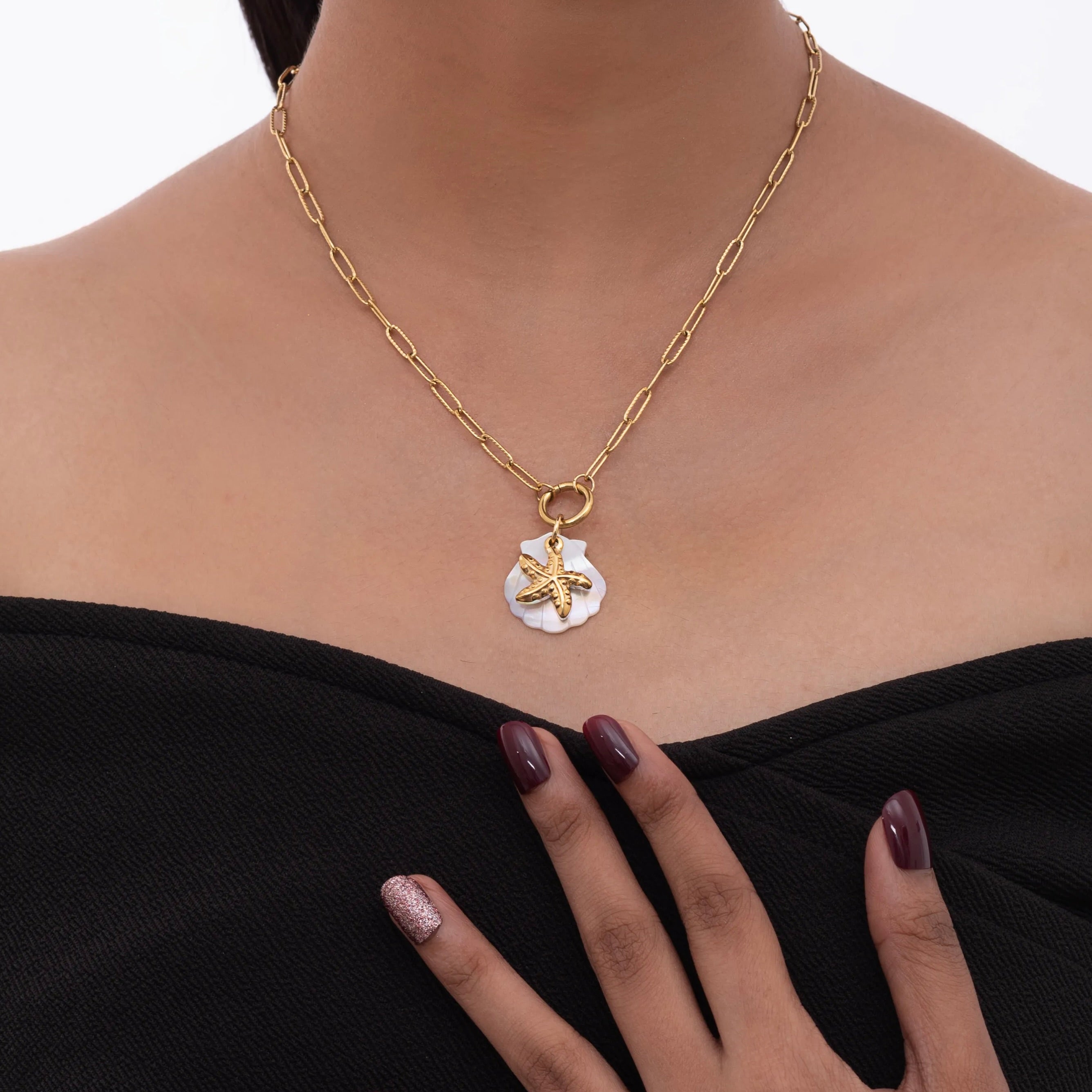 Starfish & Shell Pendant Necklace