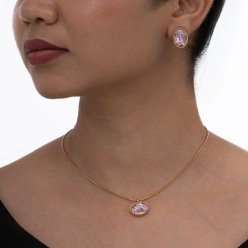 Pink Gemstone Jewelry Set