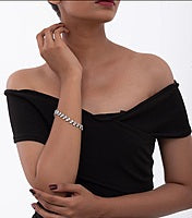 Luxe Drop Tennis Bracelet - 92.5 silver plated