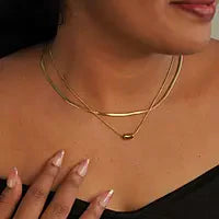 Thick and Thin Layered Necklace