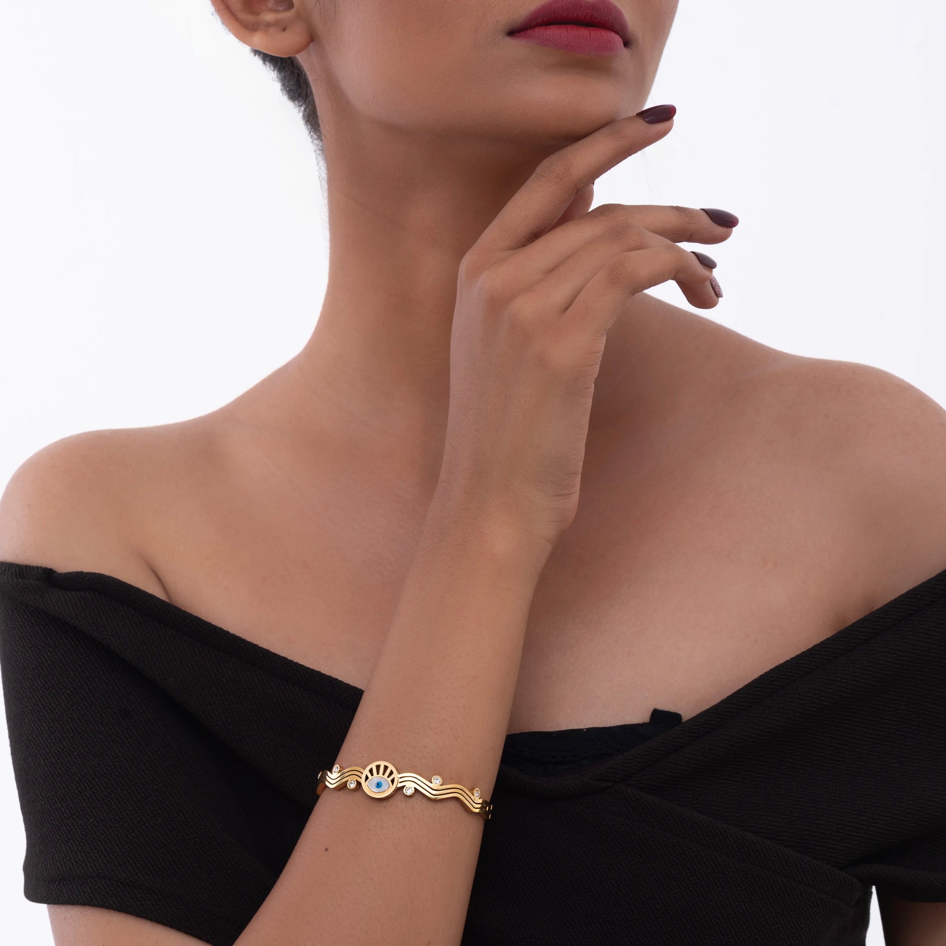 Chic Studded Evil Eye Bracelet