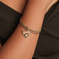 Triple Band Ribbon Heart Bangle