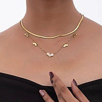 White Hearts Layered Love Necklace