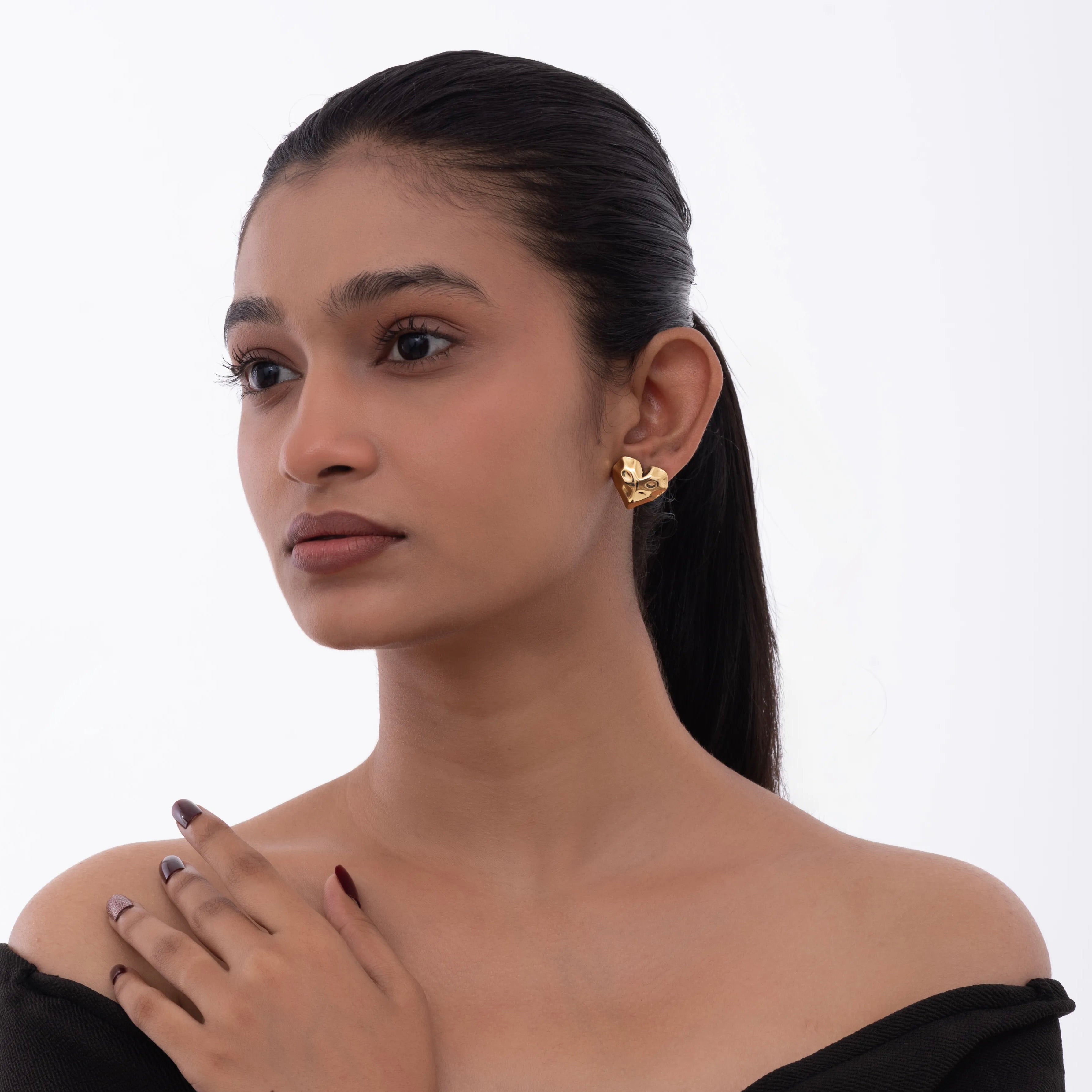 Radiant Gold Stud Earrings