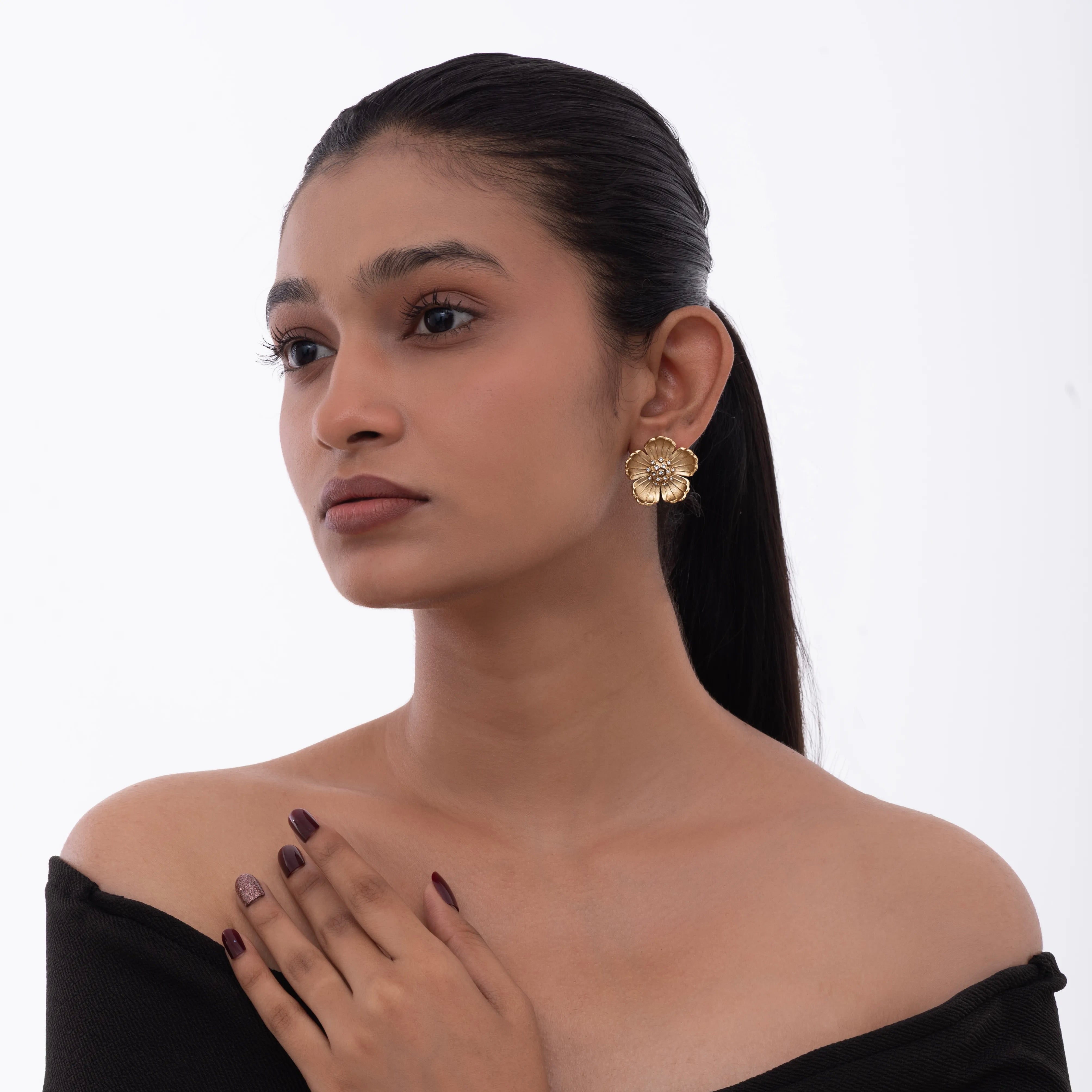 Golden Orchid Earrings