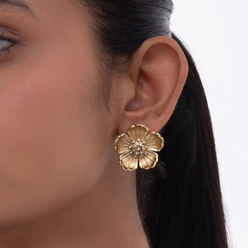 Golden Orchid Earrings