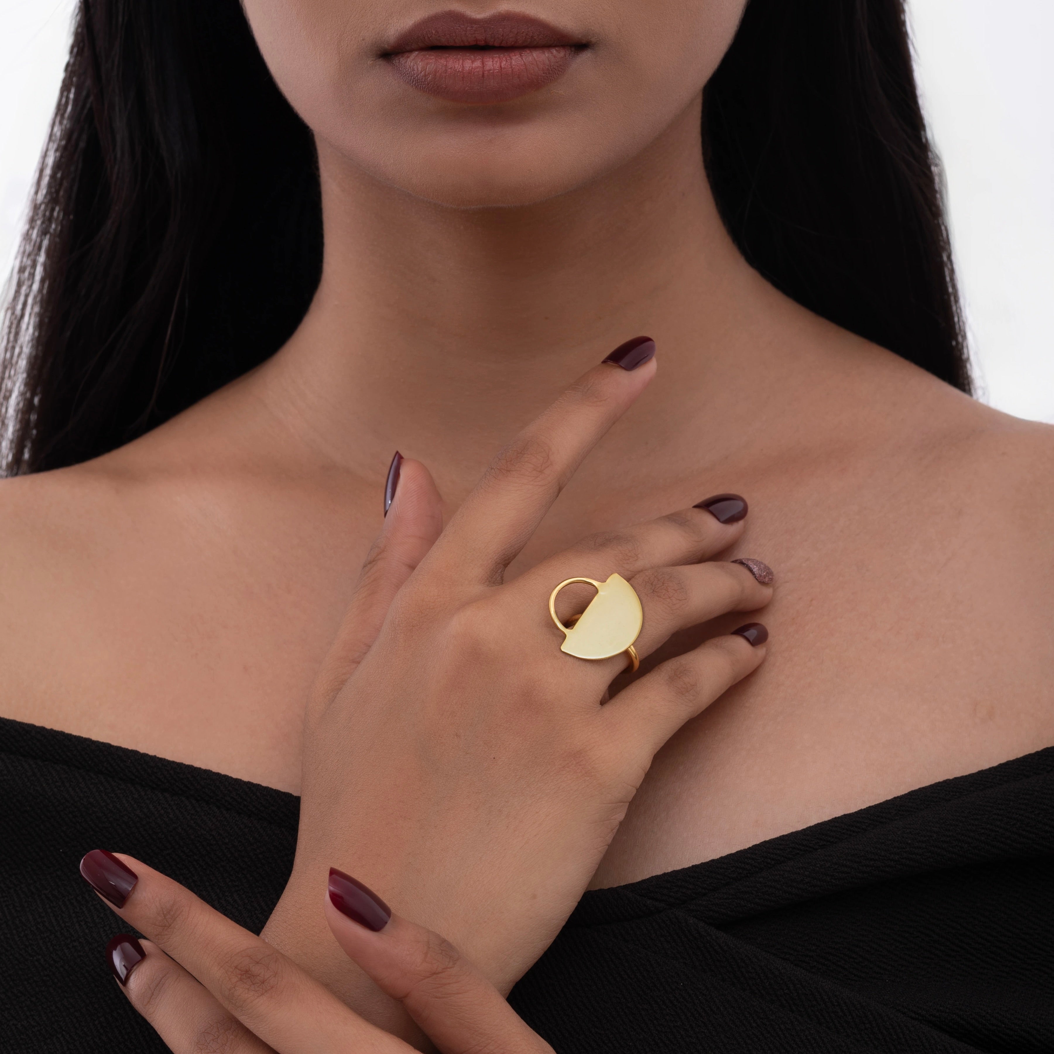 Crescent Half Circle Ring