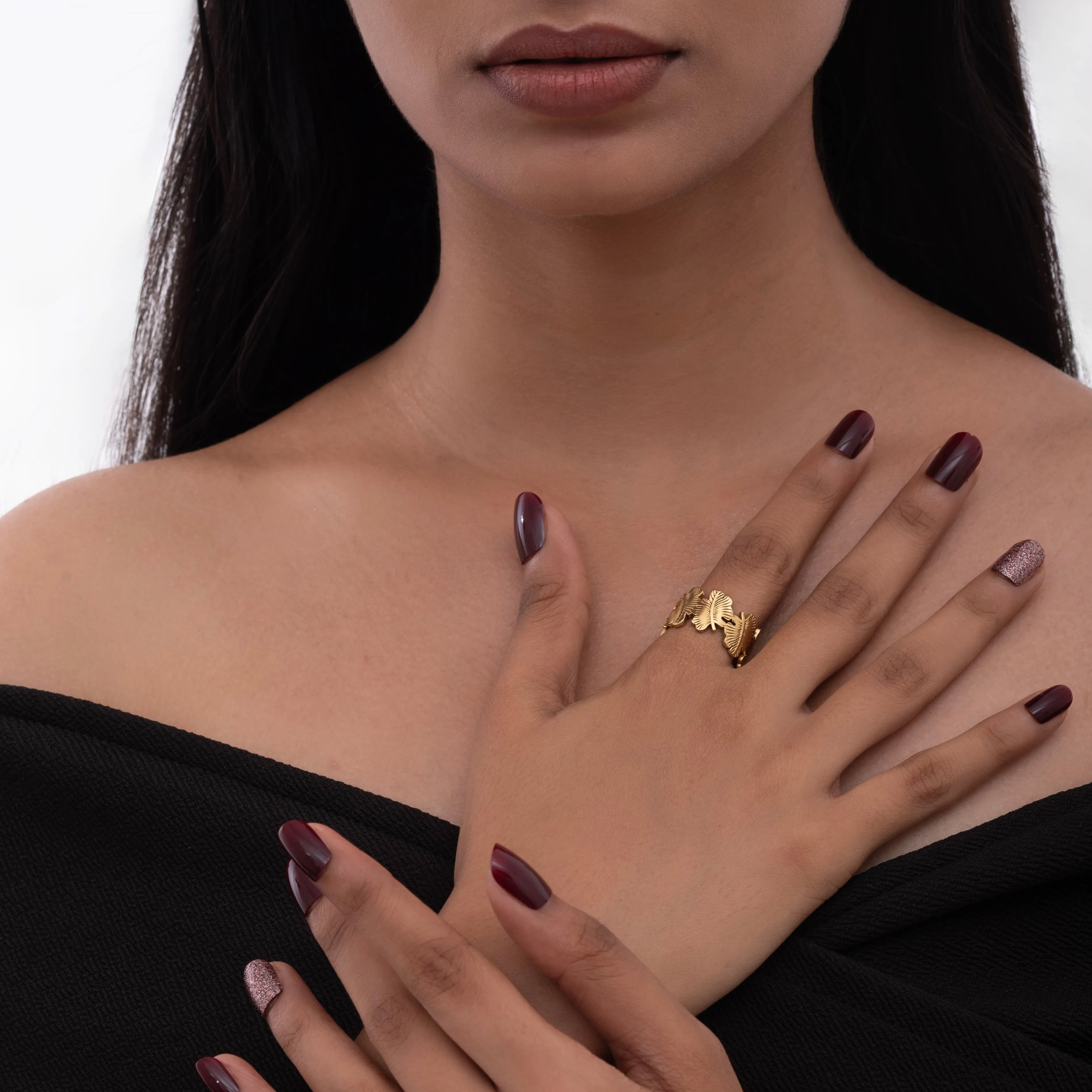 Leaf Cascade Ring