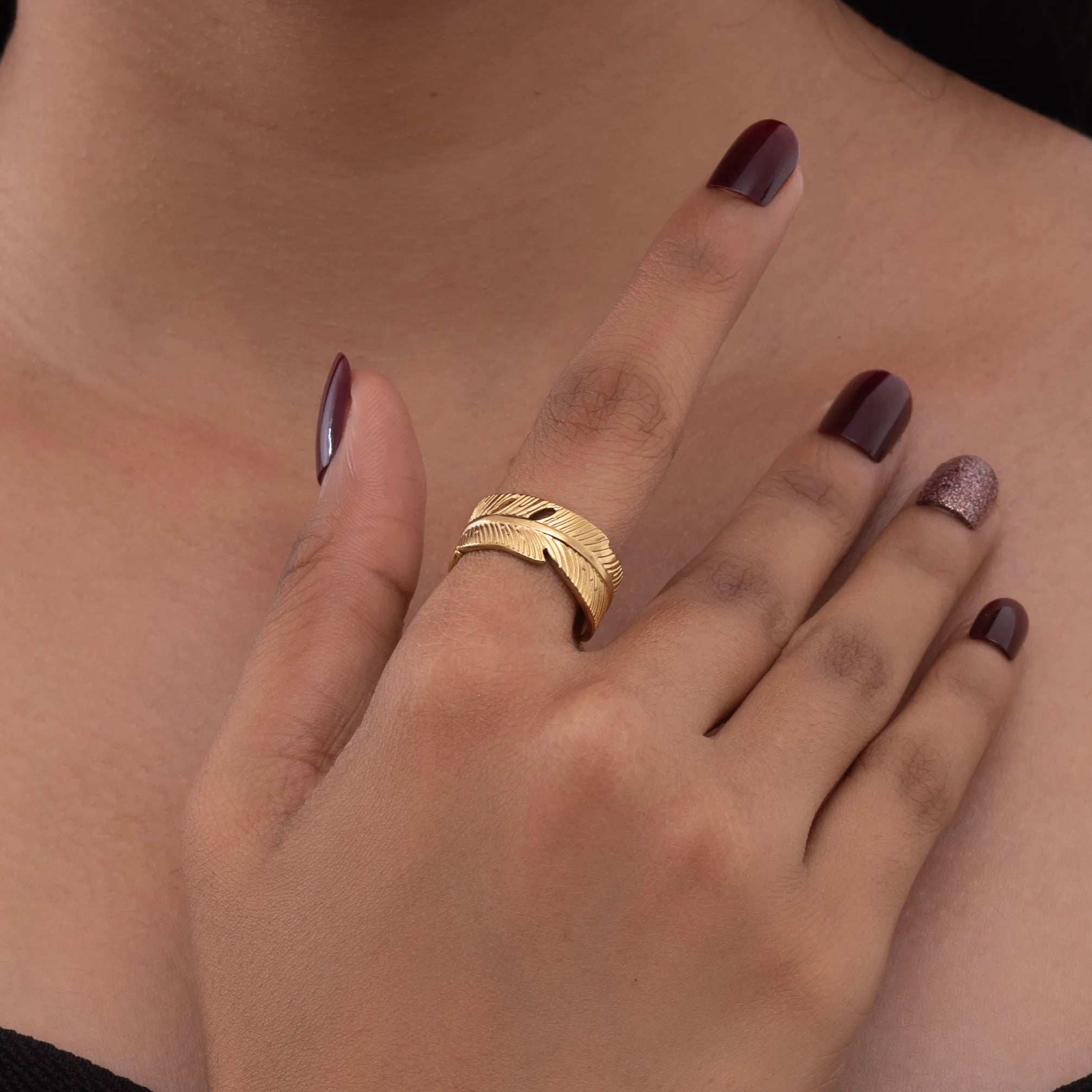 Golden Leaf Ring