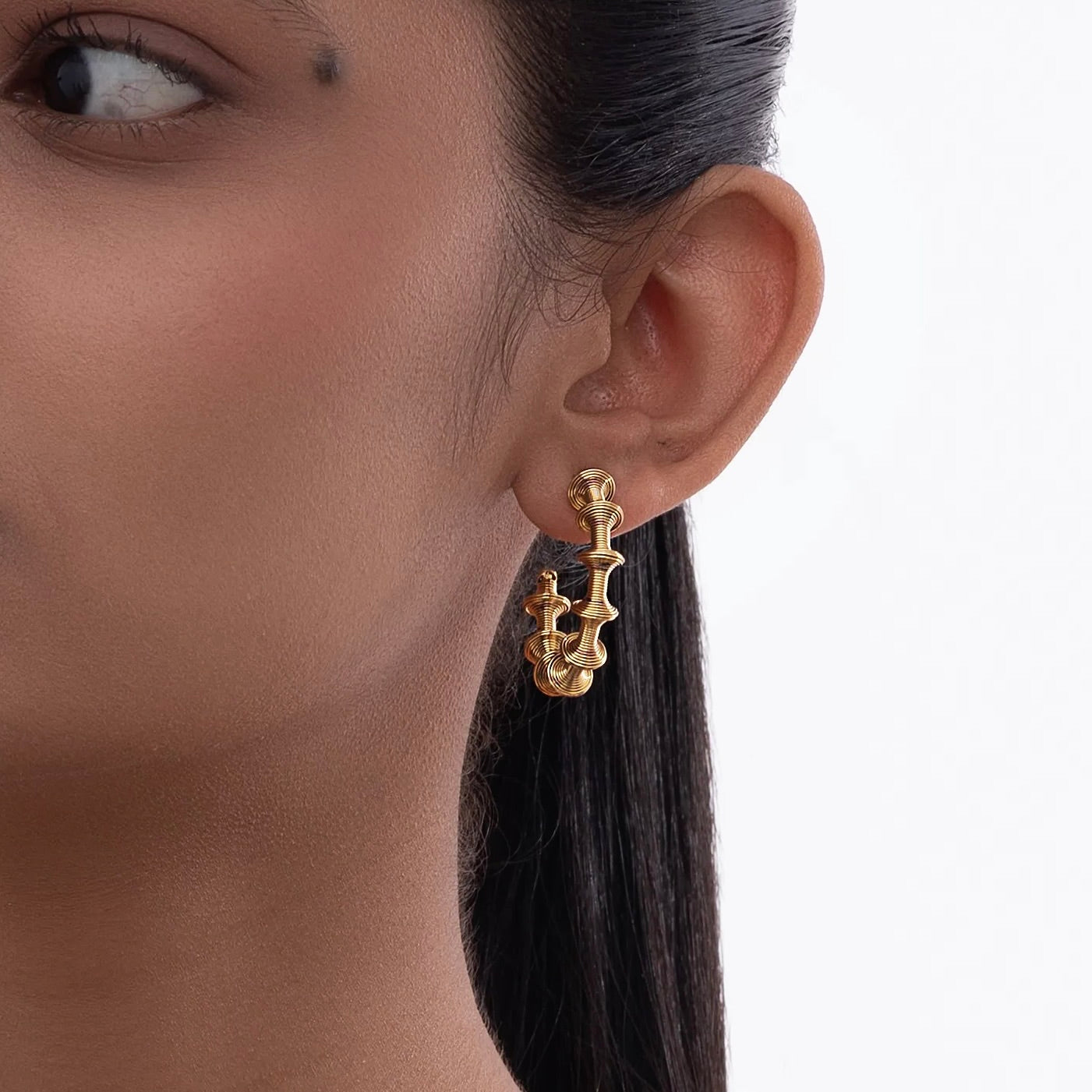 Opal Crescent Hoops