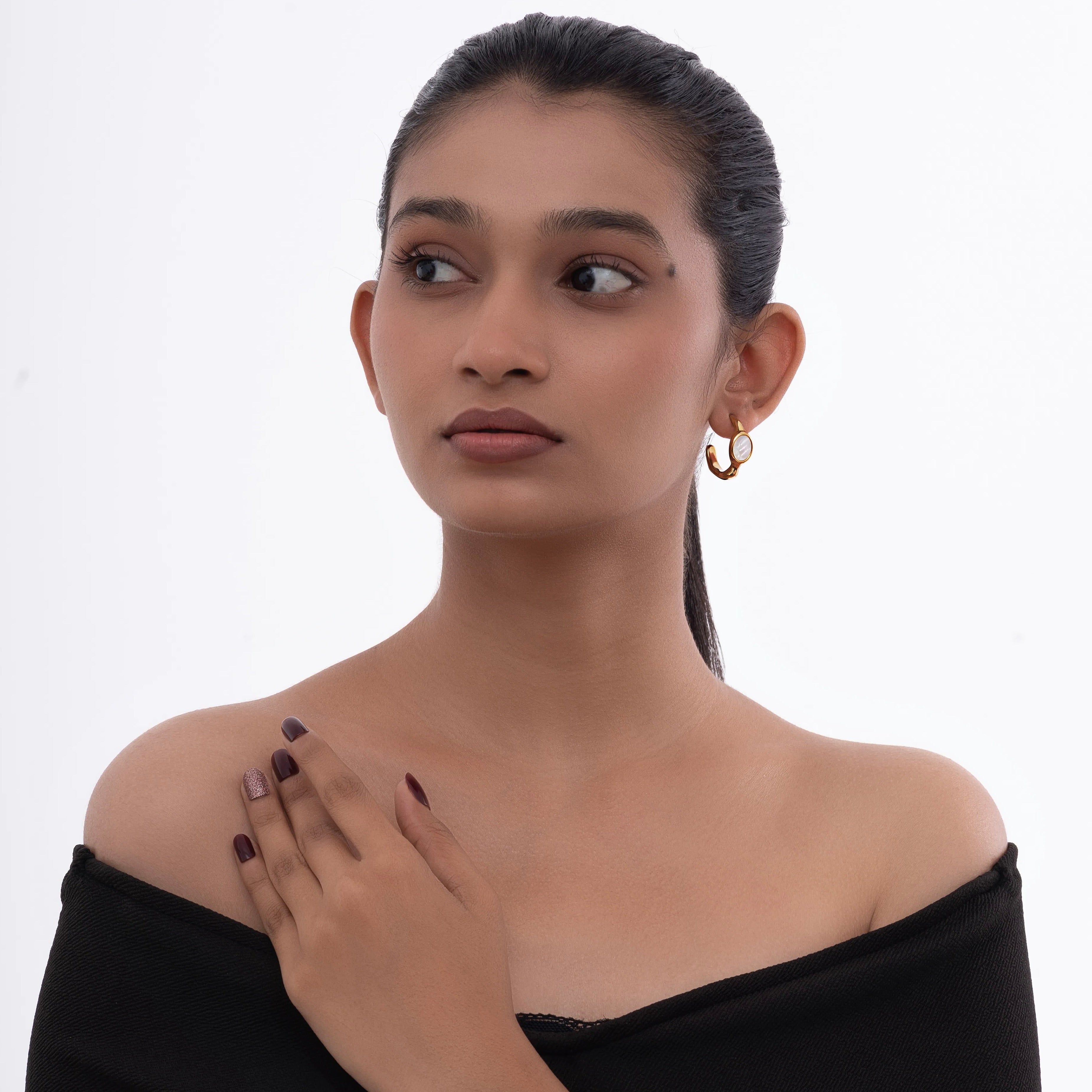 Crystal Crescent Hoops