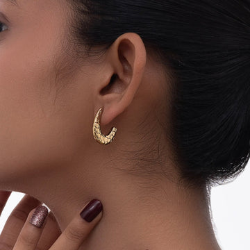 Textured Geometric Half Hoop Earrings