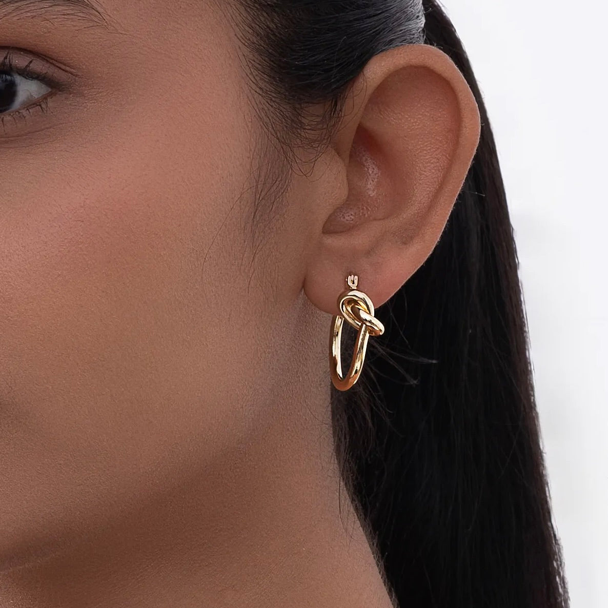 Knotted Arc Hoop Earrings