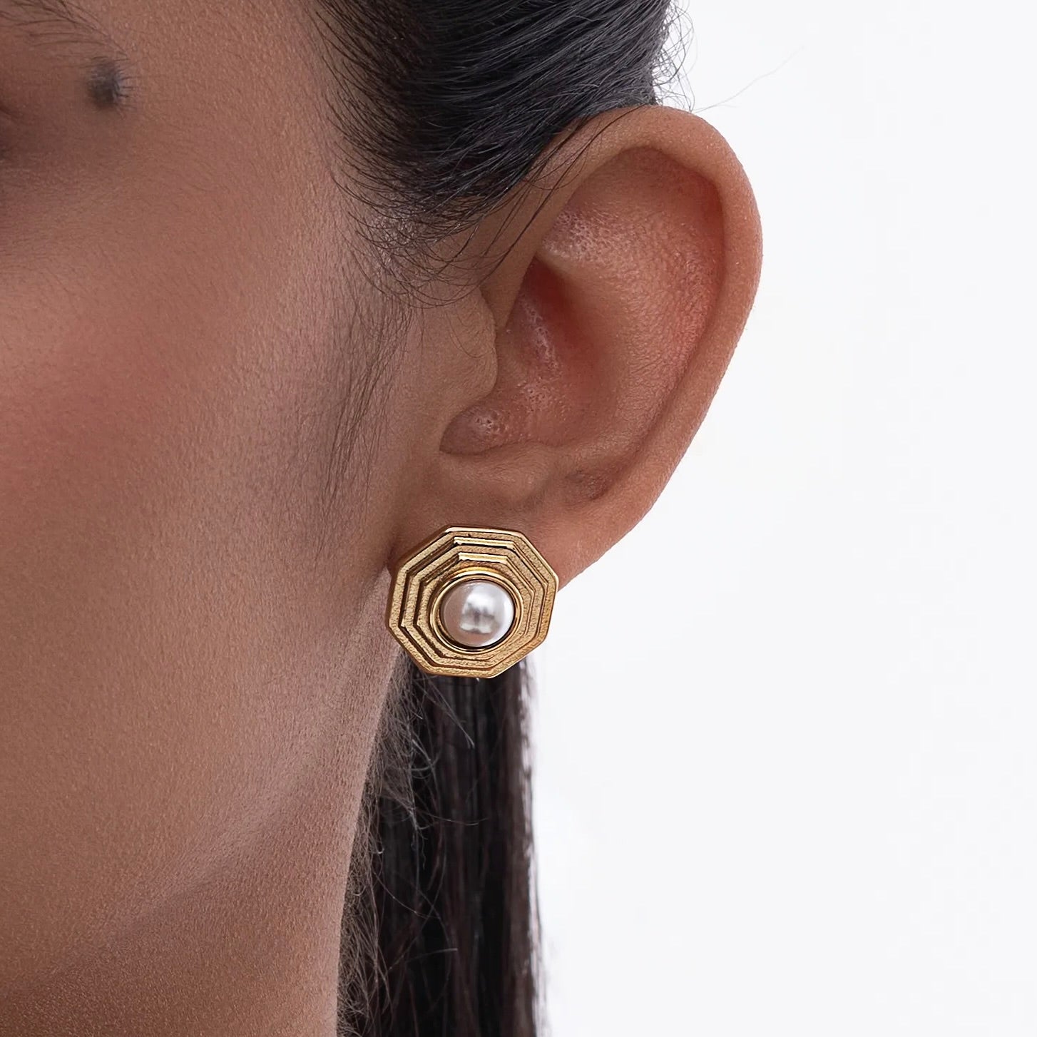Pearl Geometry Earrings