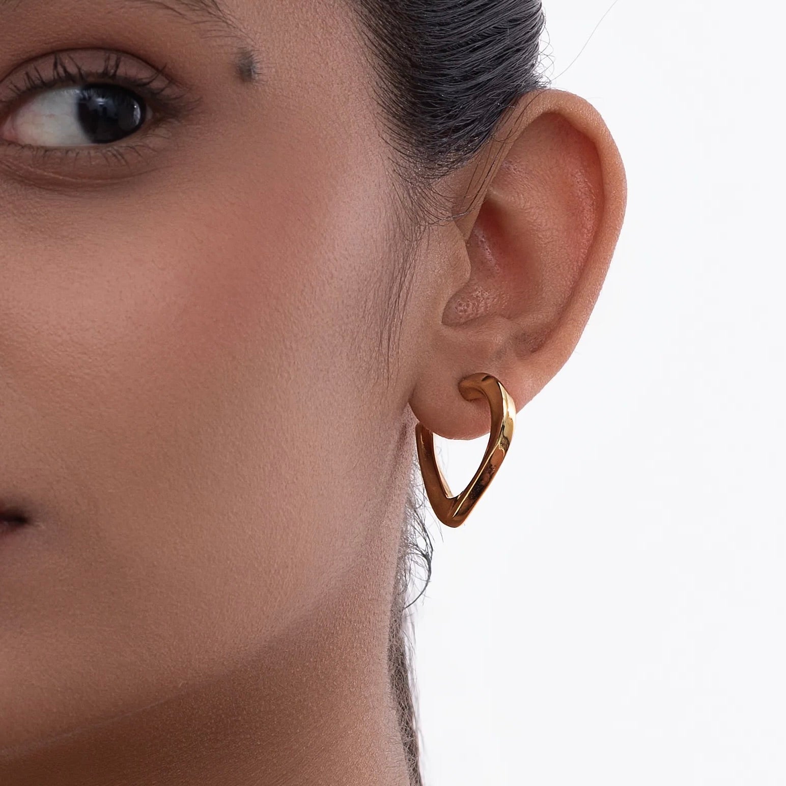 Golden Love Heart Earrings