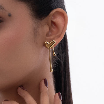 Melted Heart Drop Earrings