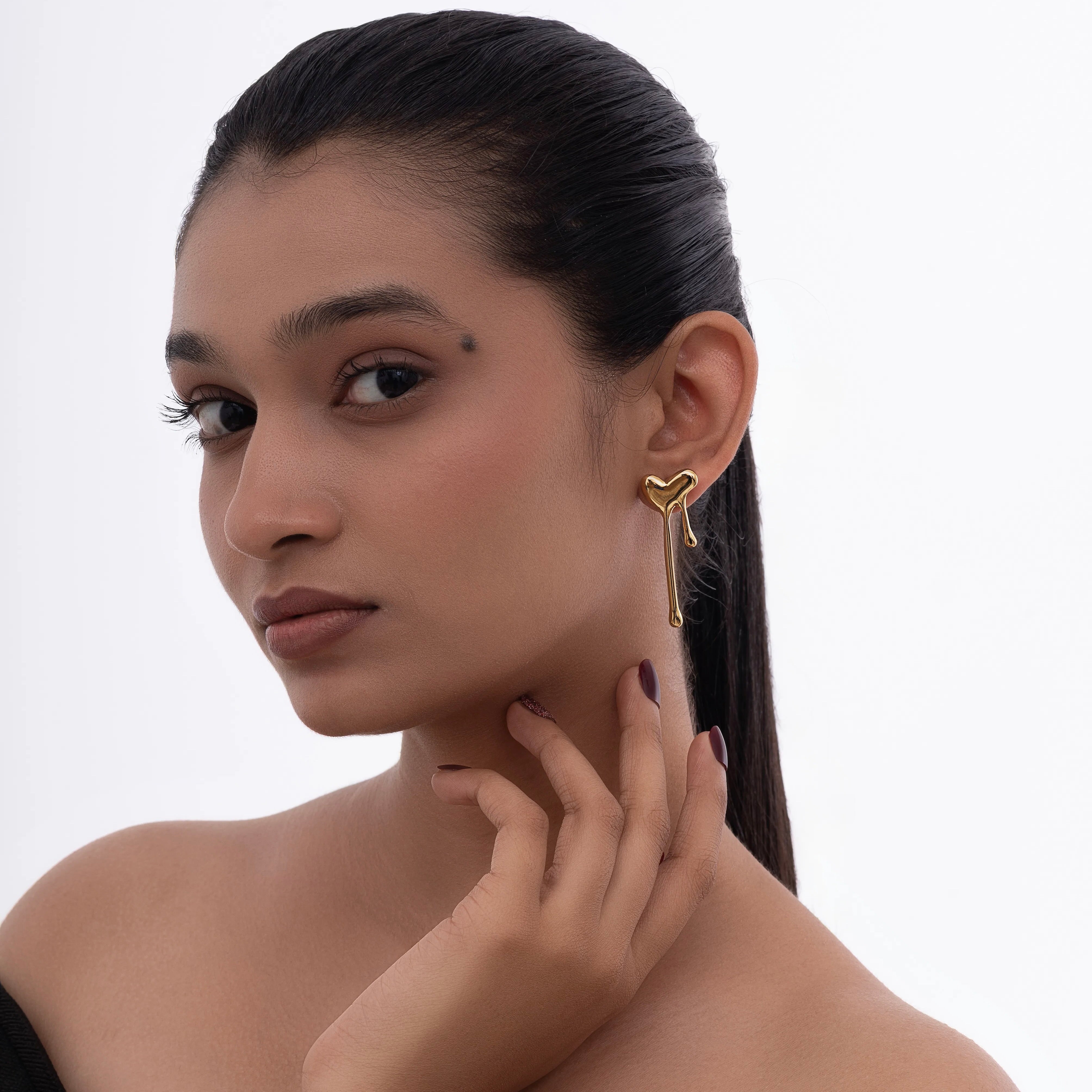 Melted Heart Drop Earrings