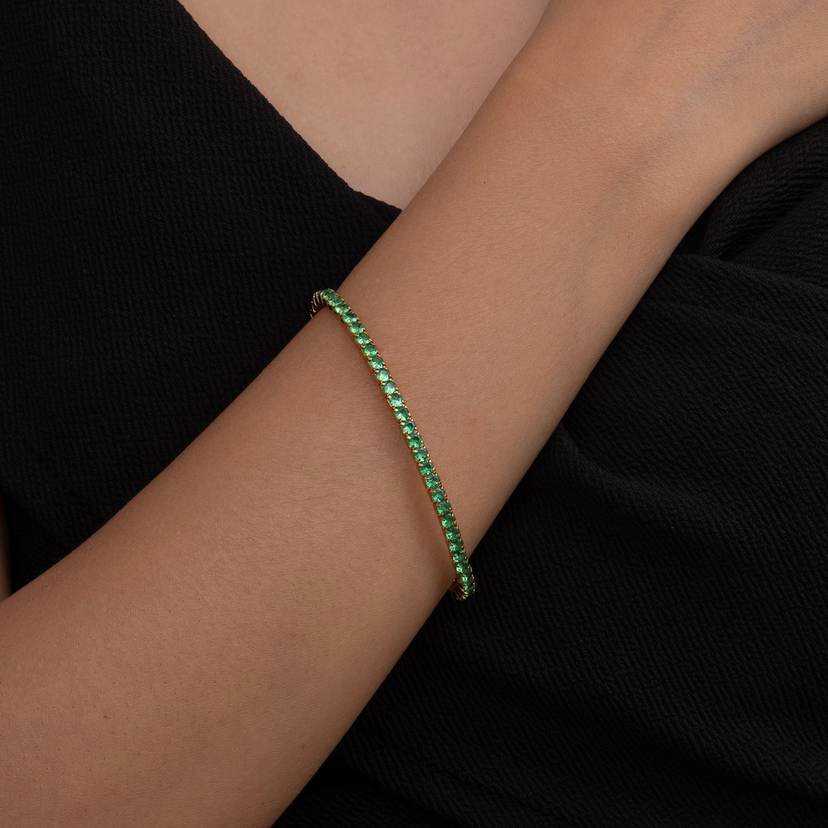 Emerald Glow Crystal Bracelet