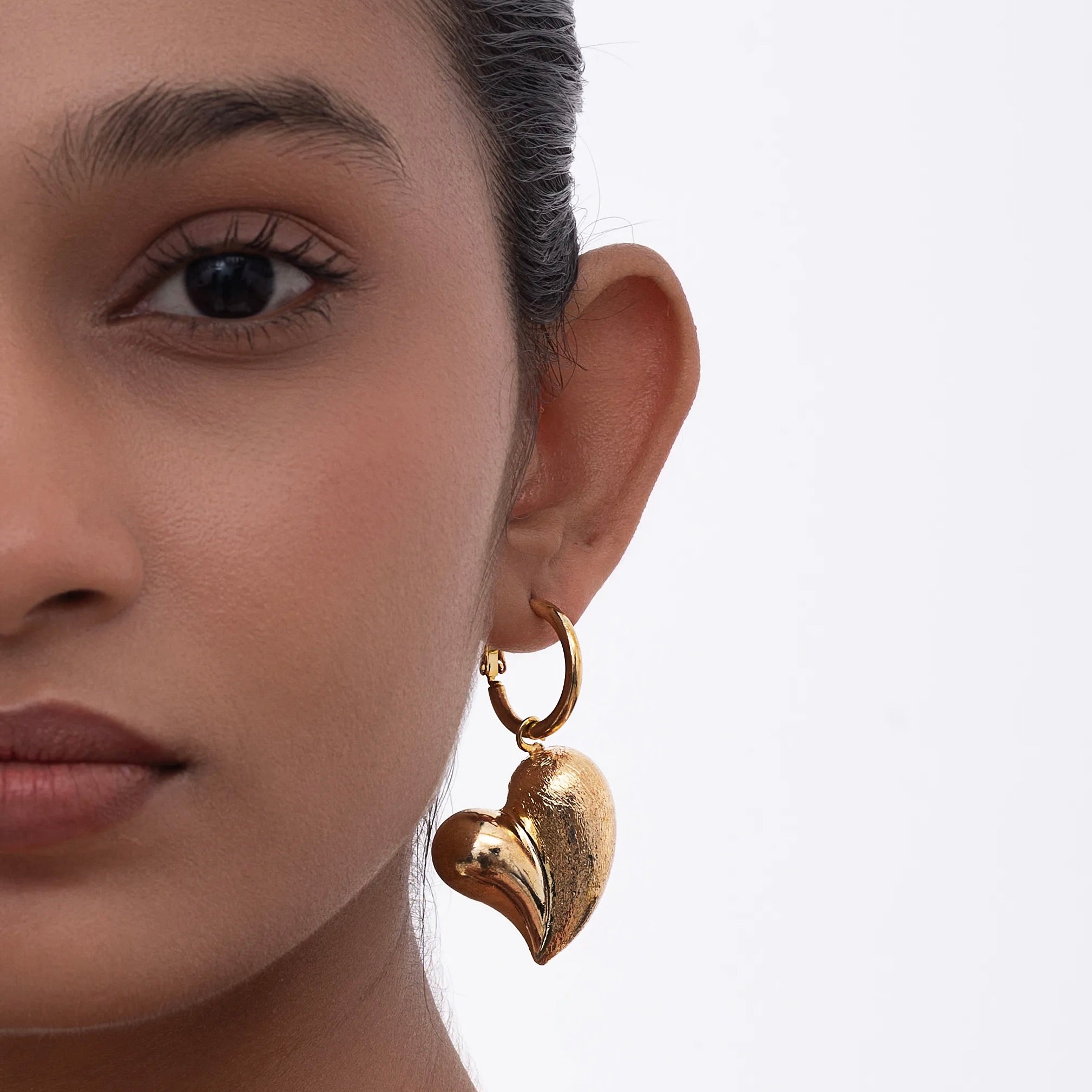 Gold Heart Danglers