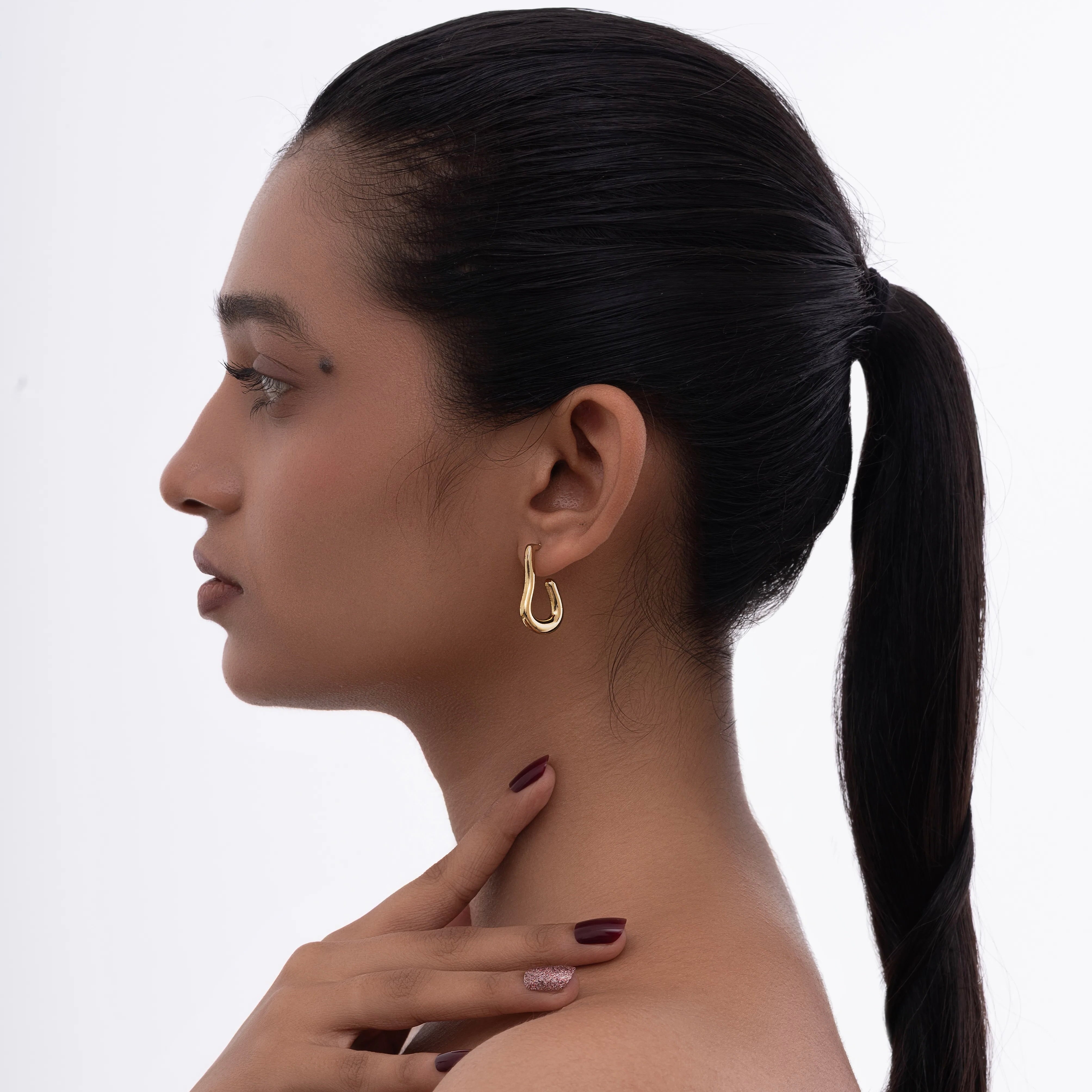 Contemporary Half Hoop Earrings