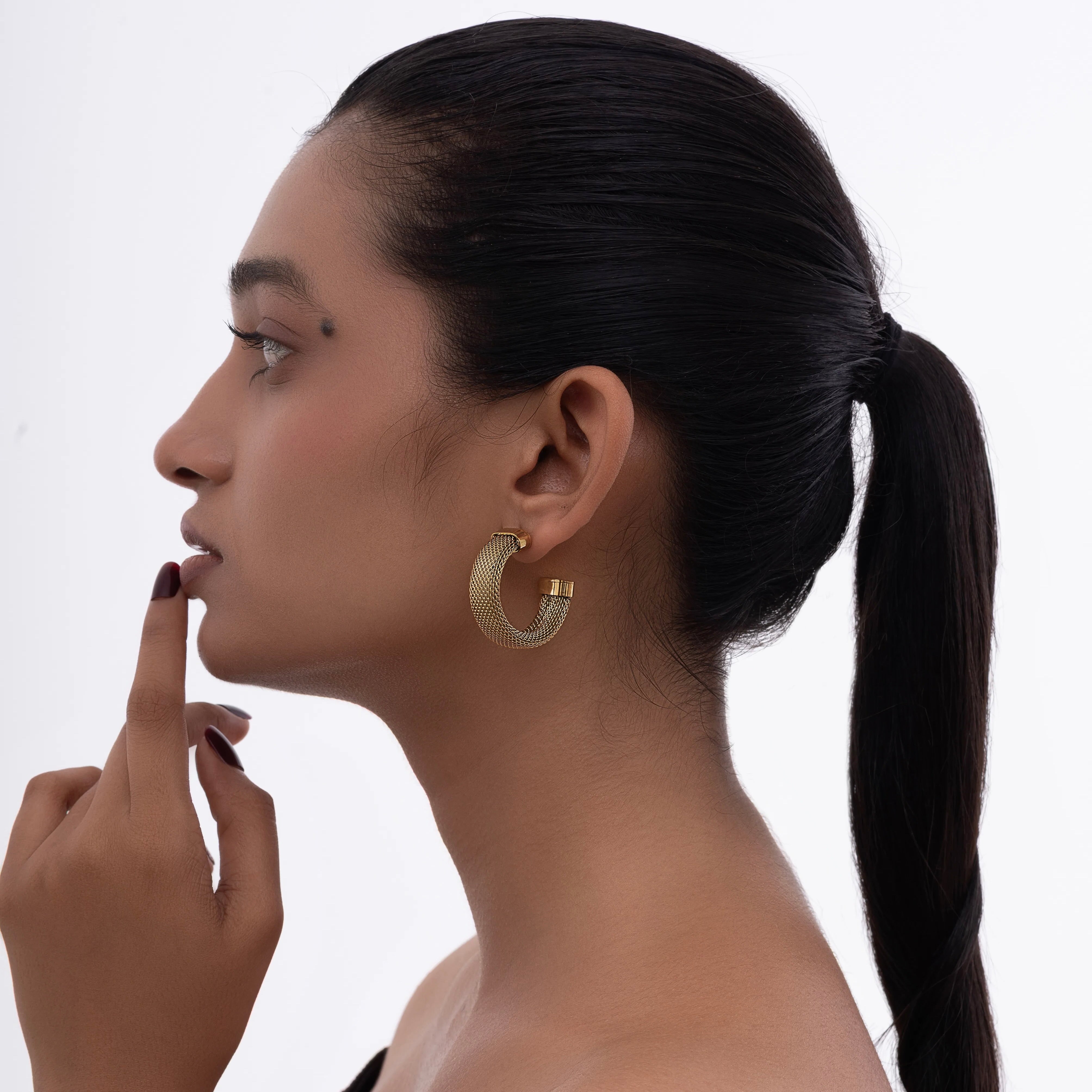 Chunky Half Hoop Earrings