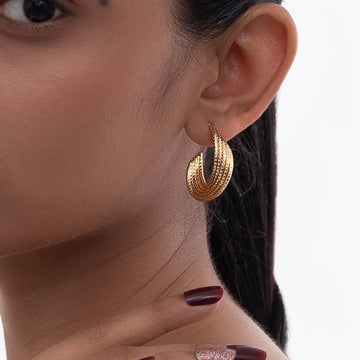 Golden Cascade Hoops