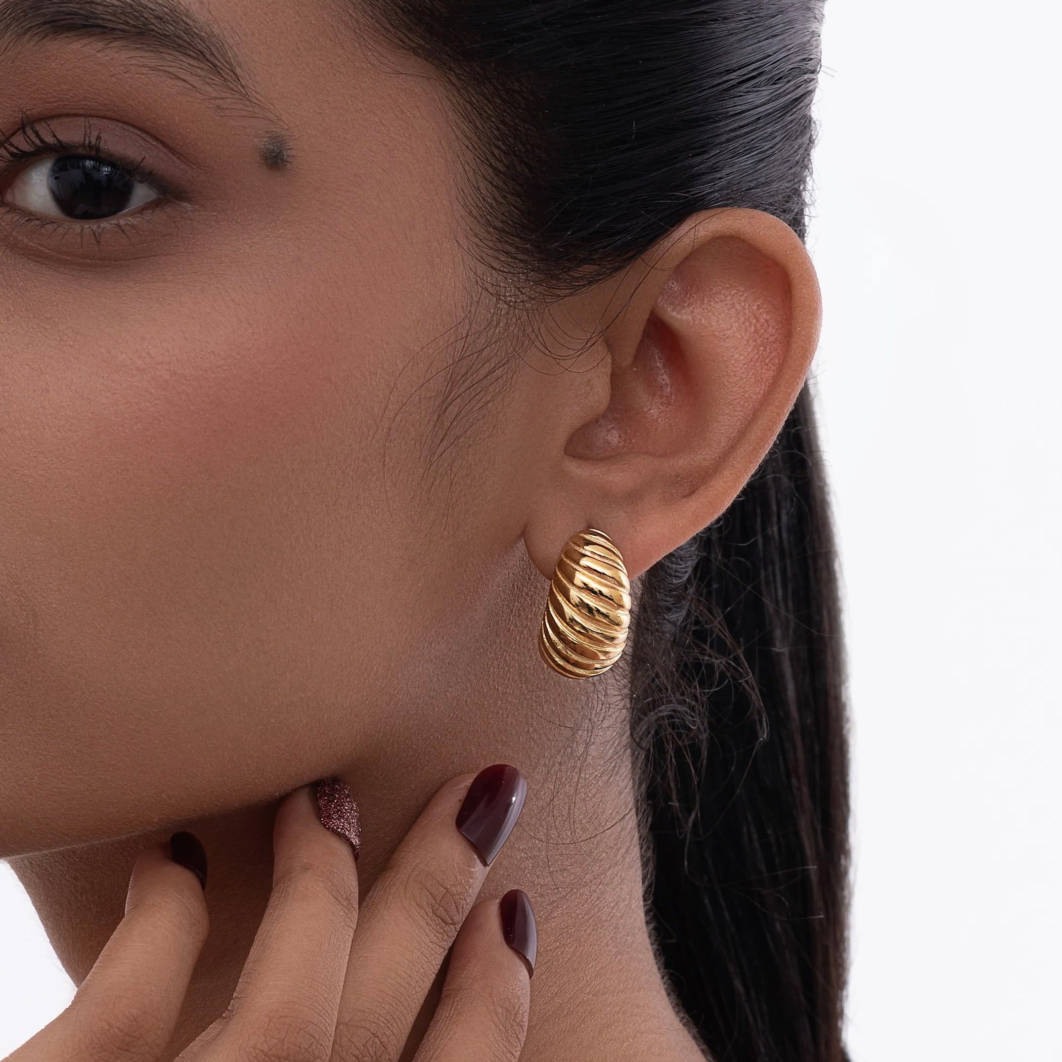 Half Croissant Hoop Earrings