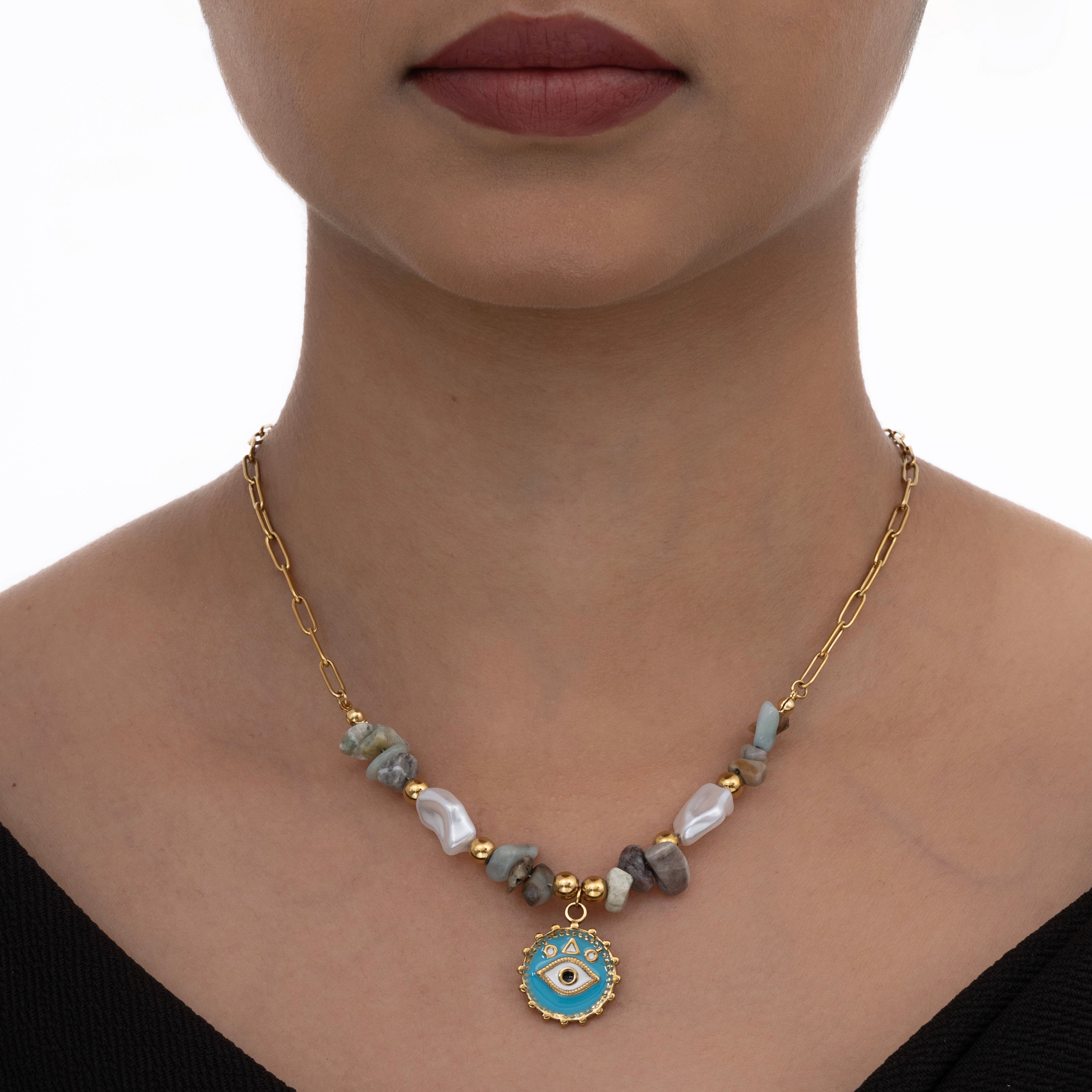 Mystic Blue Evil Eye Pendant