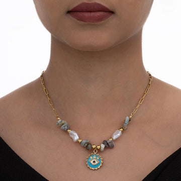 Mystic Blue Evil Eye Pendant