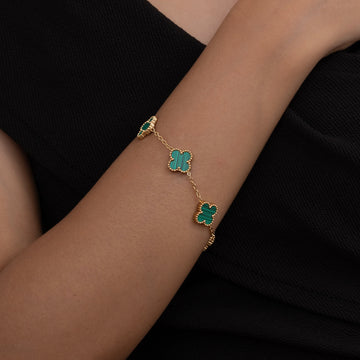 Green Clover Cascade Bracelet