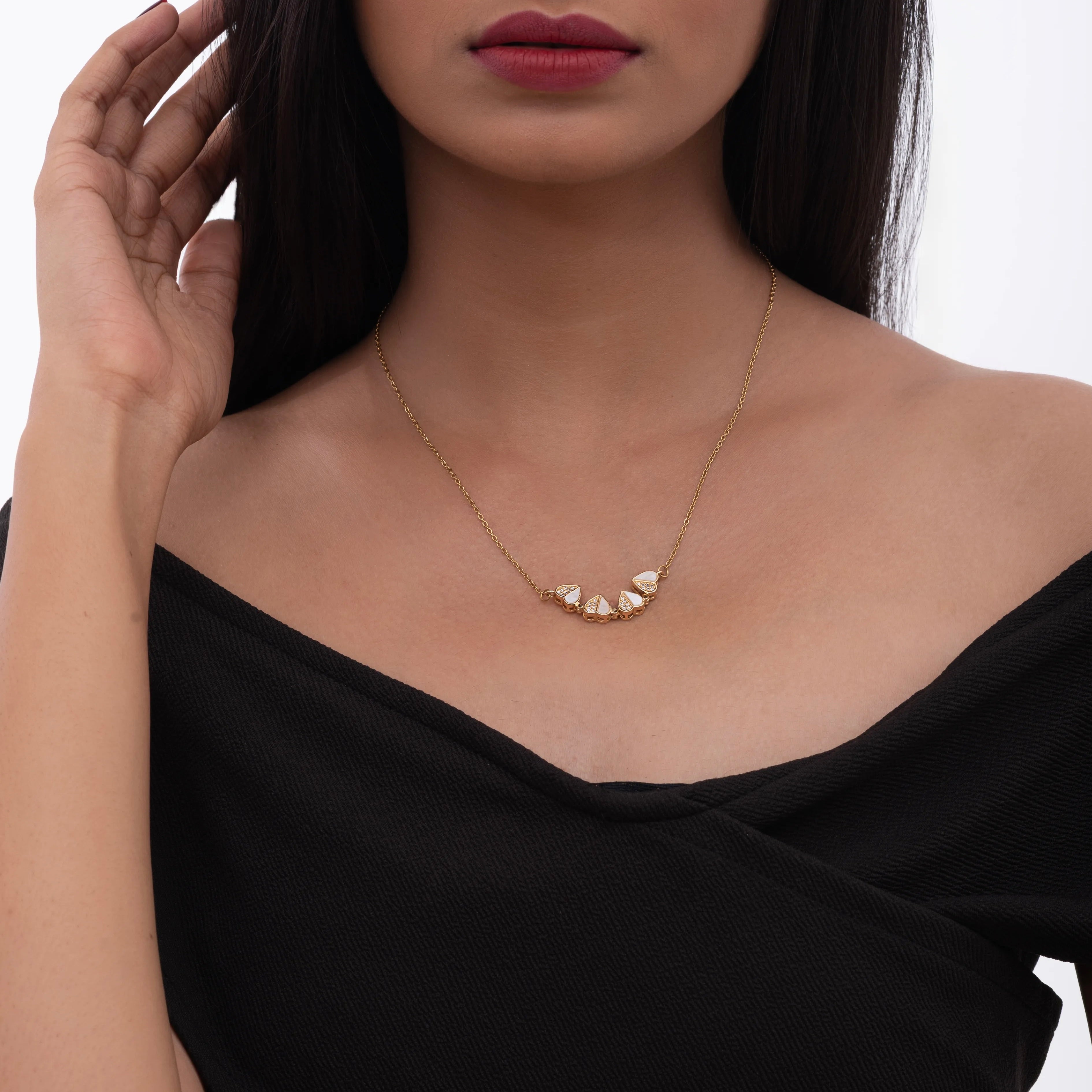 Chic 4 Hearts Necklace