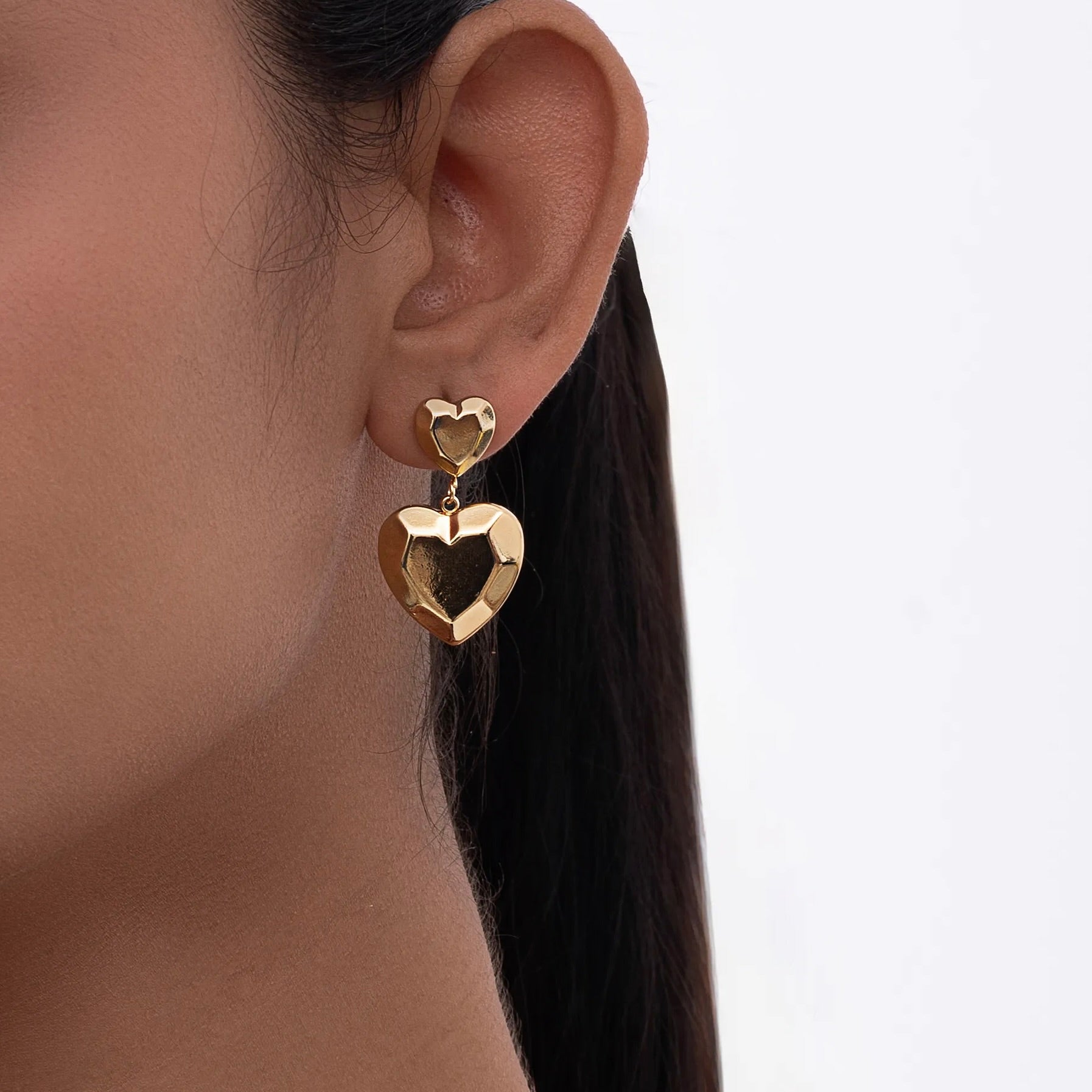 Heart Duo Drop Earrings