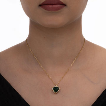 Luxe Emerald Heart Necklace