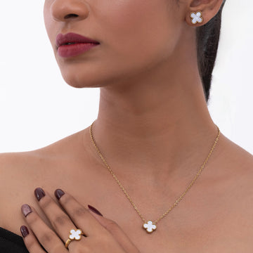 White Clover Trio Jewelry Set