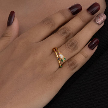 Emerald-Eyed Serpent Ring