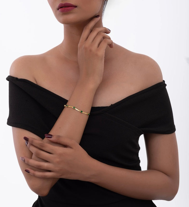 Emerald Heart Snake Bracelet