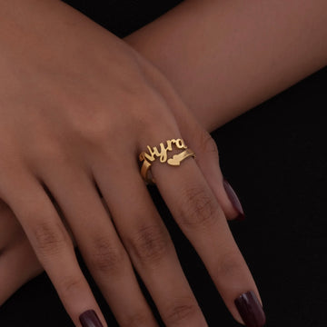 Personalized Celestial Heart ring