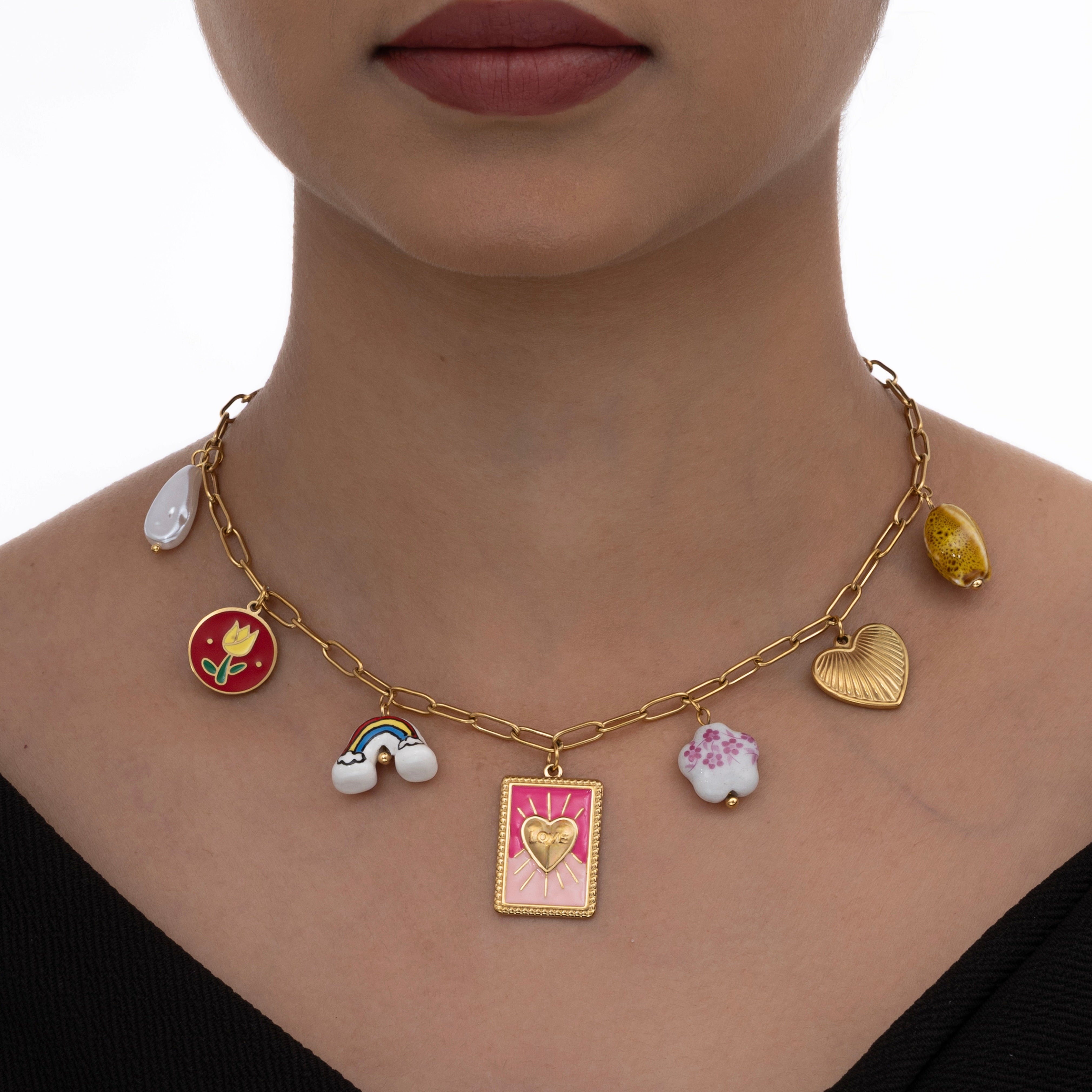 Pink Glow Heart Necklace