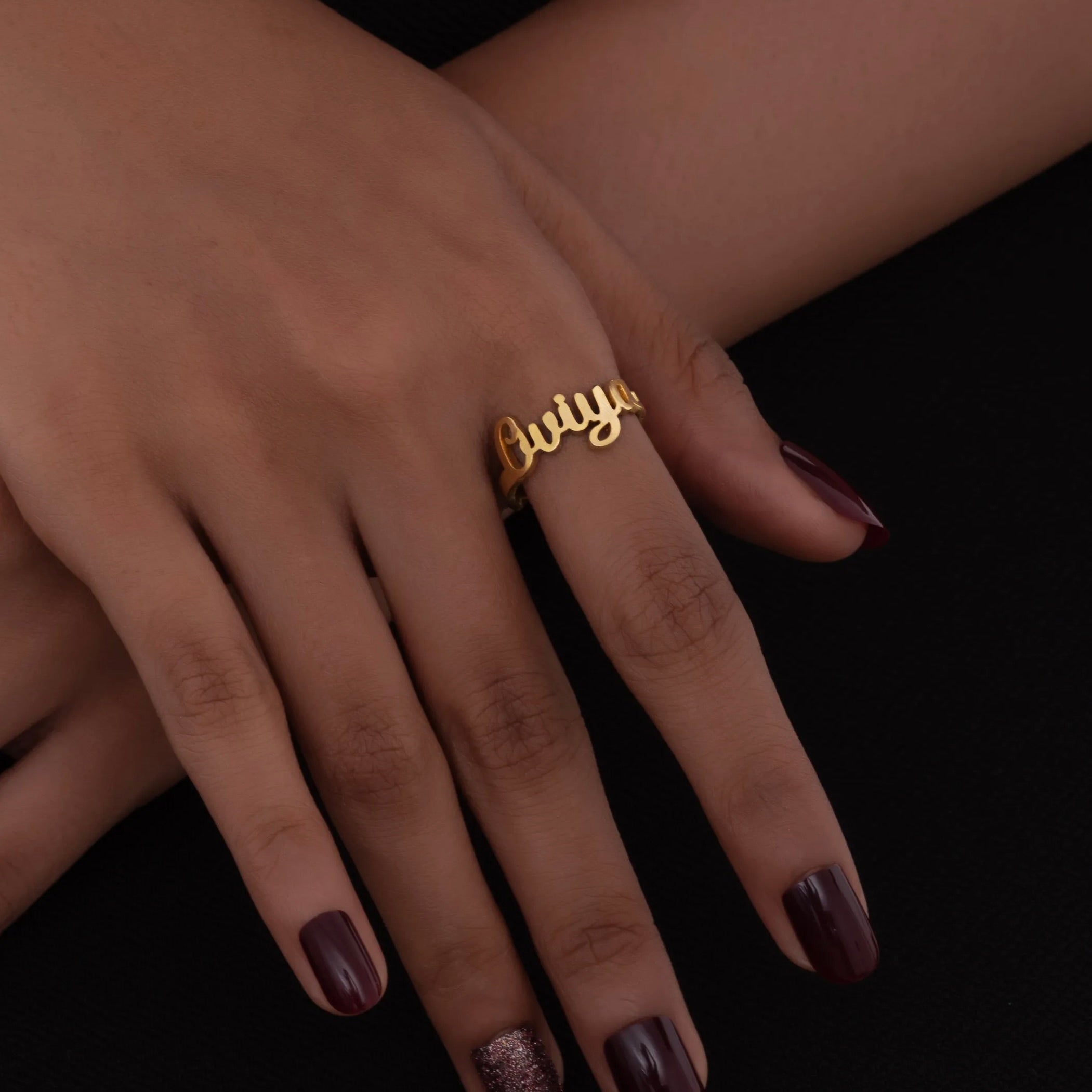 Personalized Single Name Ring