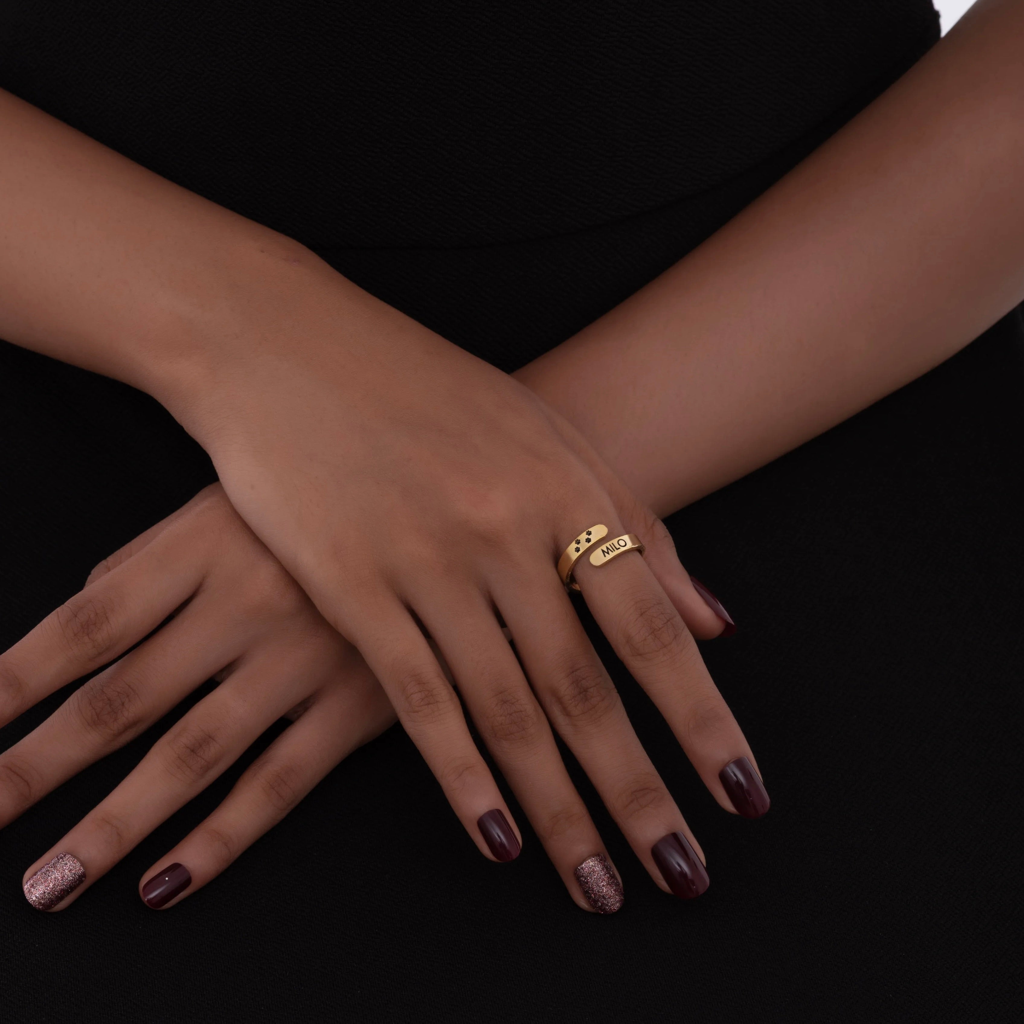 Personalized PawPrint Name Ring