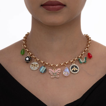 Butterflies & Blossoms Charm Necklace