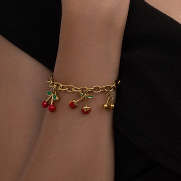 Cherry Kiss Charm Bracelet