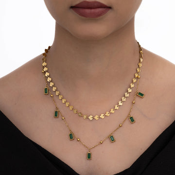 Emerald Tide Layered Necklace