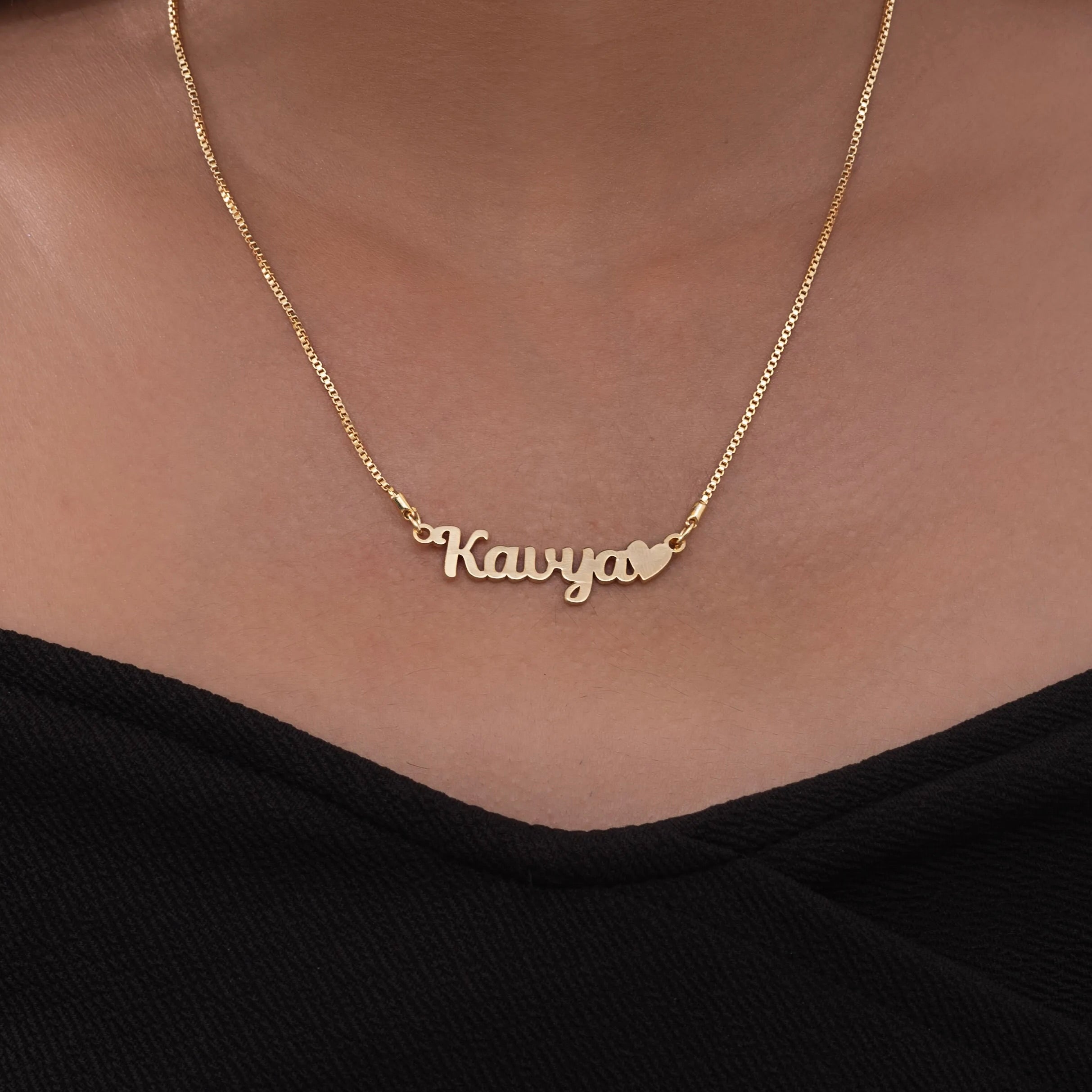 Personalized single name heart necklace