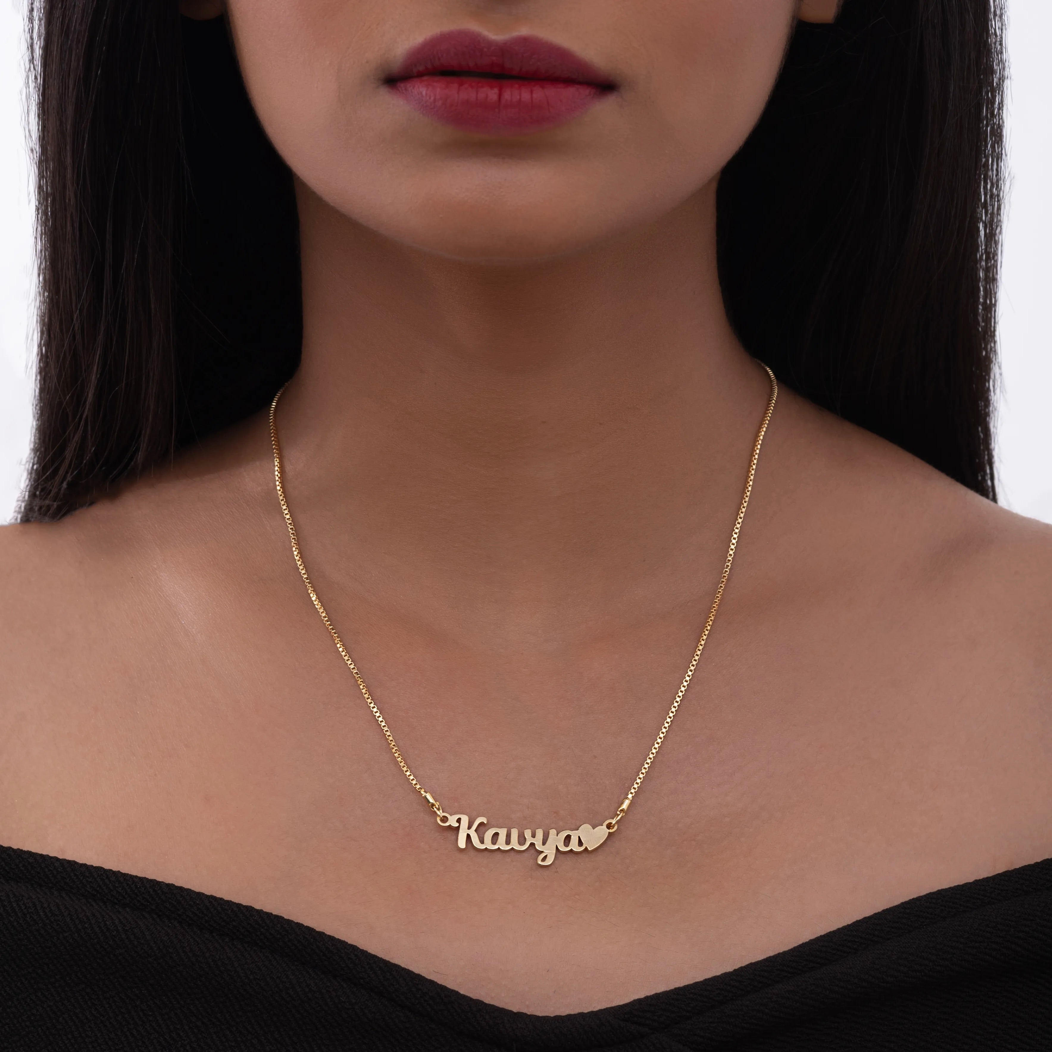Personalized single name heart necklace
